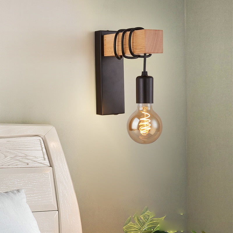 Arandela Retrô wood - Minimalist House LTDA