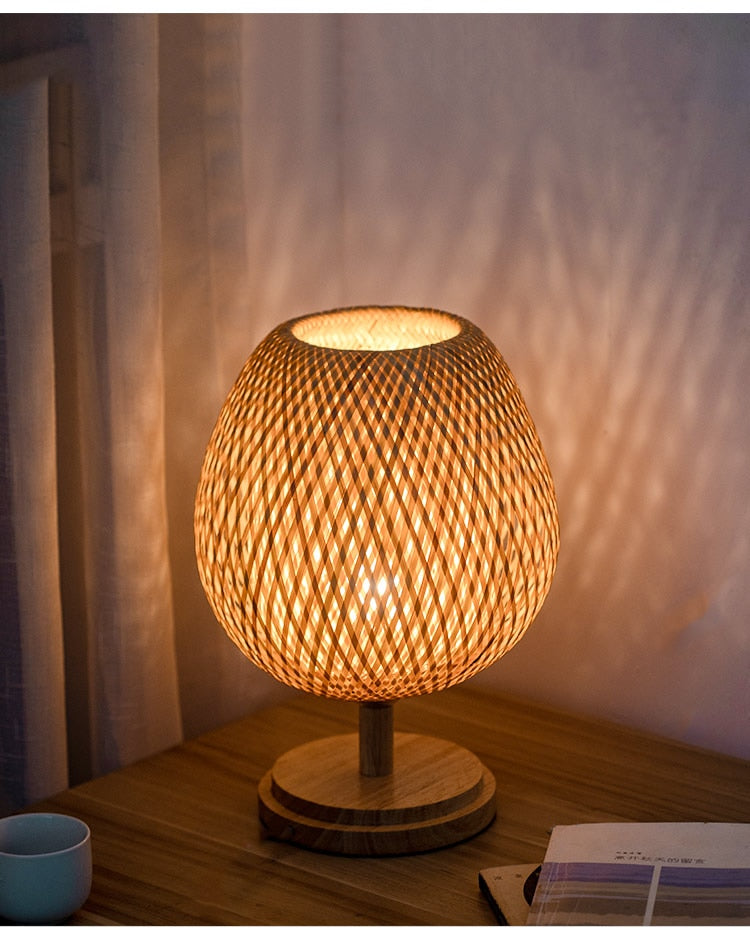 Bamboo Lamp - Abajur Tecelagem De Bambu Lâmpada Criativa - Minimalist House LTDA