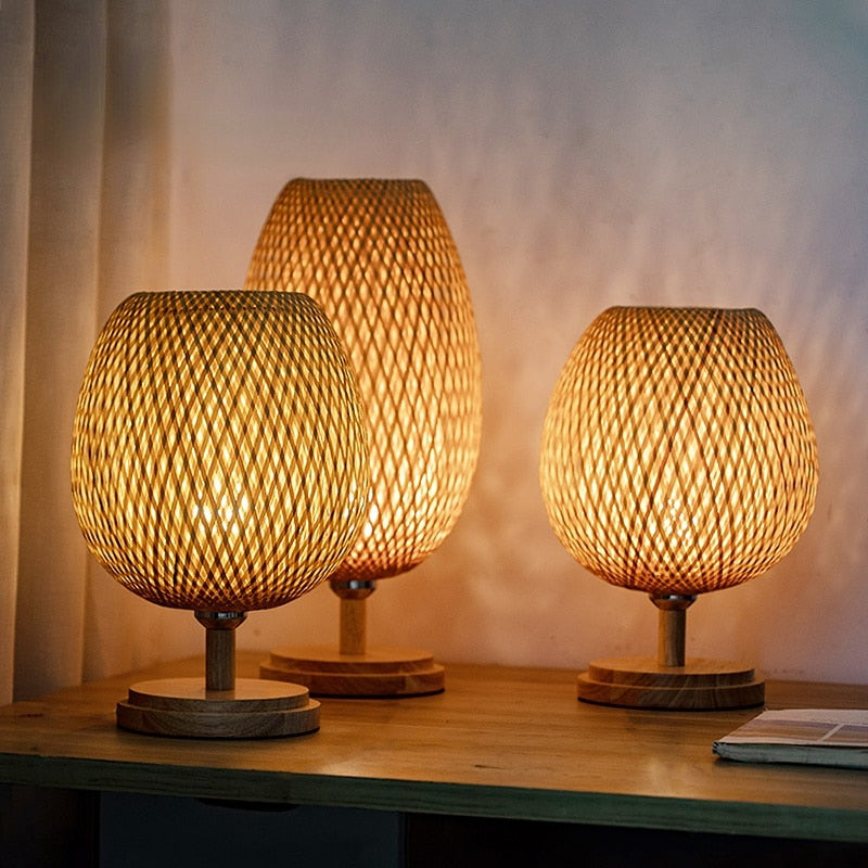 Bamboo Lamp - Abajur Tecelagem De Bambu Lâmpada Criativa - Minimalist House LTDA