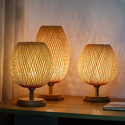 Bamboo Lamp - Abajur Tecelagem De Bambu Lâmpada Criativa - Minimalist House LTDA