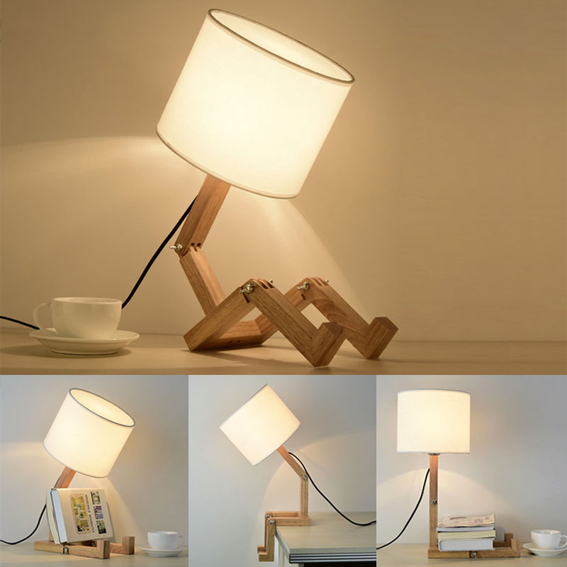 Luminária de madeira versátil - Menino