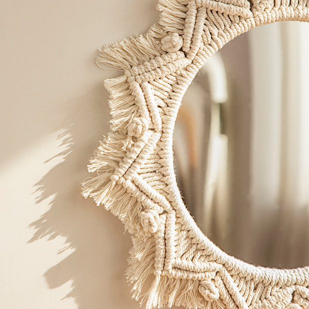 Boho Macramê espelho decorativo - Sol - Minimalist House LTDA