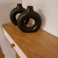 Vaso de cerâmica oco - Circle Nórdico - Minimalist House LTDA