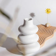 Vaso de cerâmica bege Nordic - Minimalista - Minimalist House LTDA